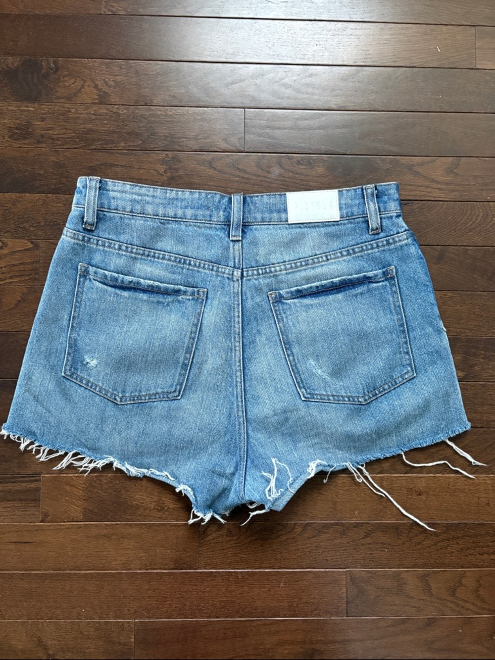Pistola Denim Shorts Nova Size 29 High-Rise Relaxed Distressed Cutoff Festival - Picture 3 of 13